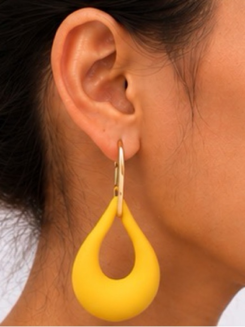 Yellow Teardrop Statement Earrings Lightweight Dangle Earrings | Bold Trendy